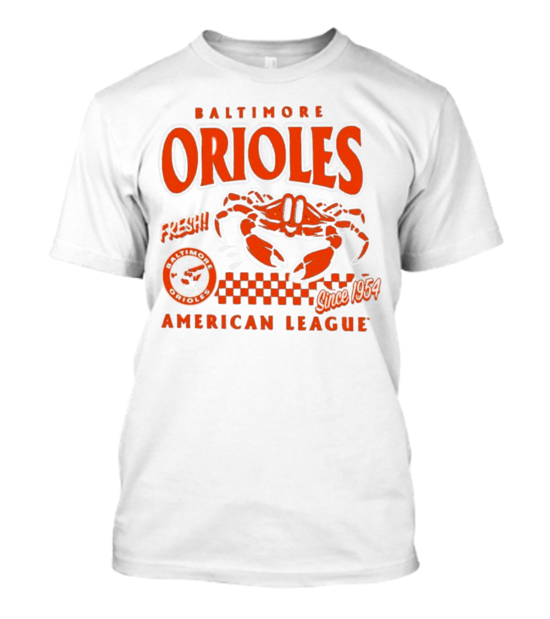 Baltimore Orioles Fresh Crab Since 1954 American League Baseball Retro Team T-Shirt