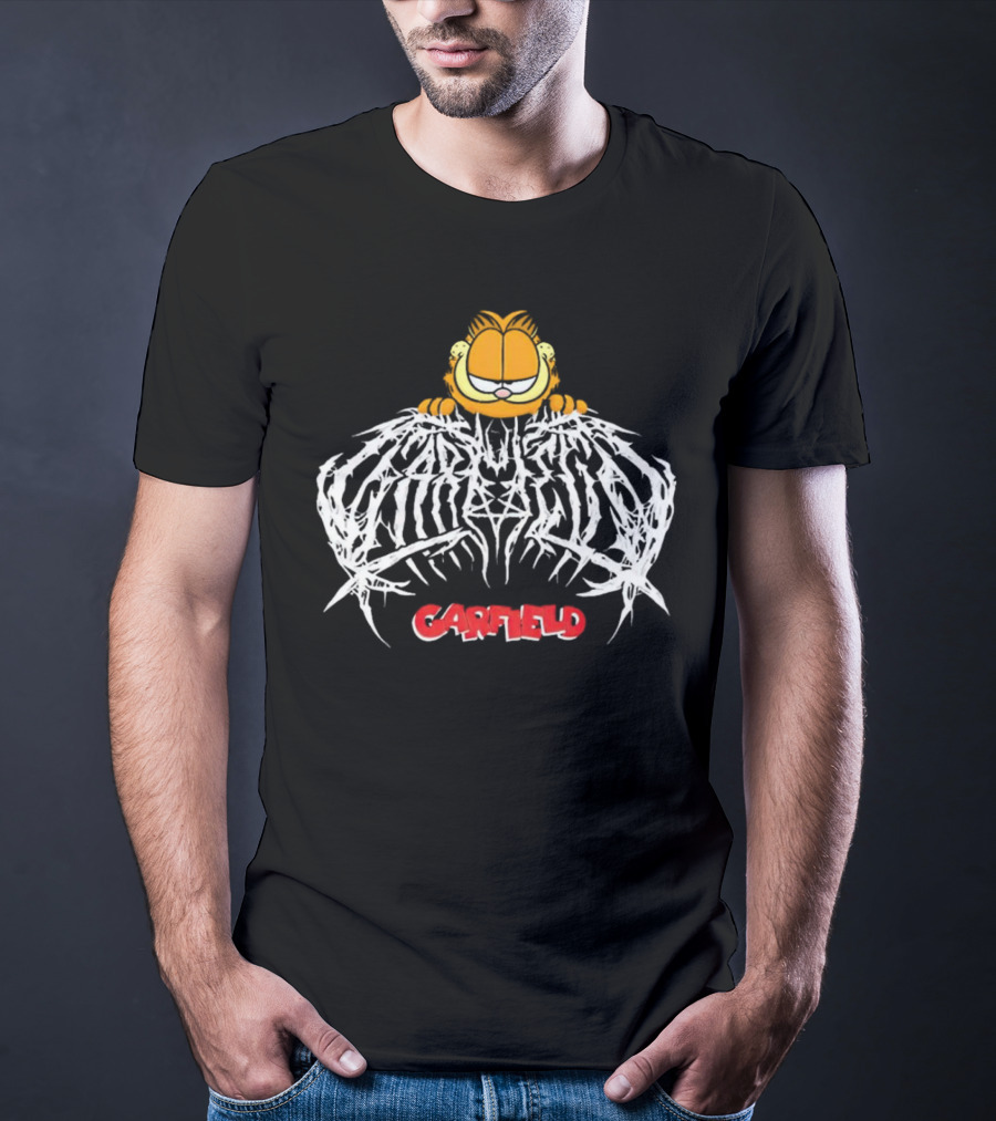 Garfield Death Metal Logo With Garfield T-Shirt