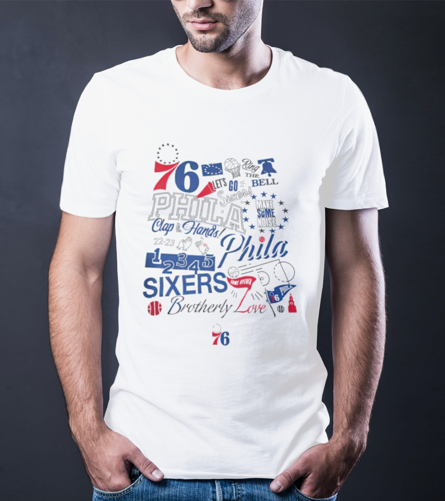 Philadelphia 76ers Clap Hands Go Phila Sixers Stars 76 1949 T-Shirt