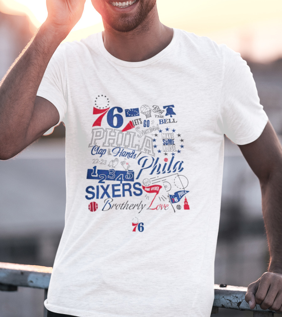 Philadelphia 76ers Clap Hands Go Phila Sixers Stars 76 1949 T-Shirt