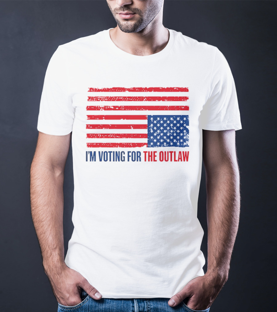 USA Flag I'm Voting For The Outlaw Distressed American T-Shirt