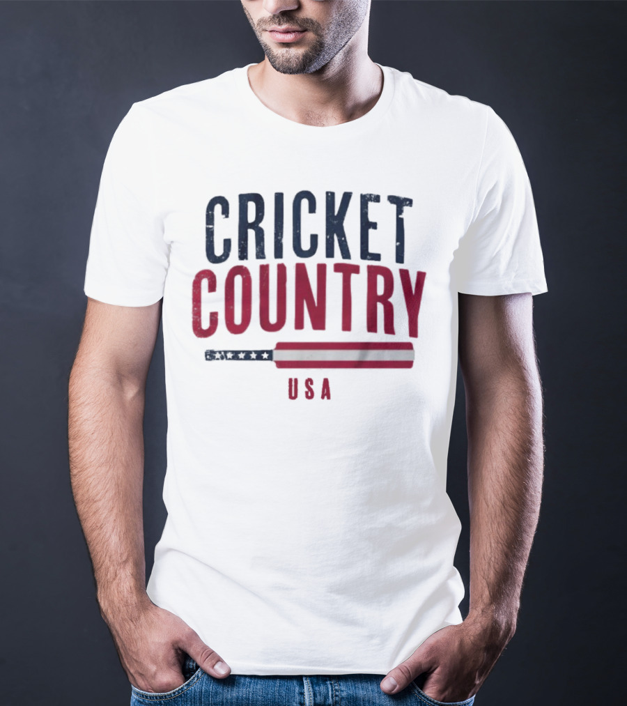 Cricket Country USA American Flag Bat T-Shirt
