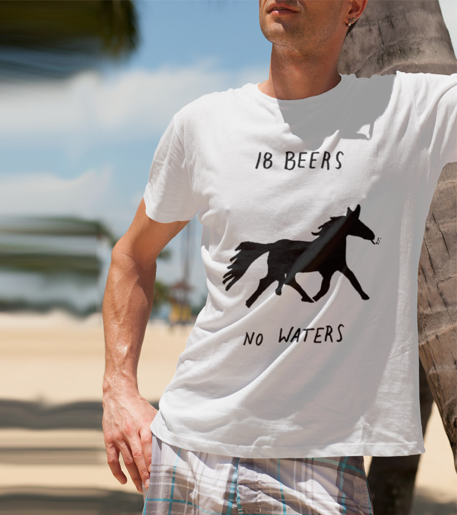 18 Beers No Waters Horse Silhouette Smoking Pipe T-Shirt