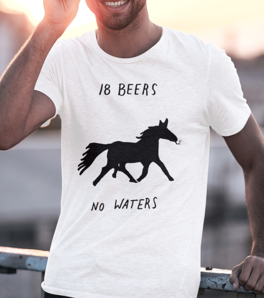 18 Beers No Waters Horse Silhouette Smoking Pipe T-Shirt