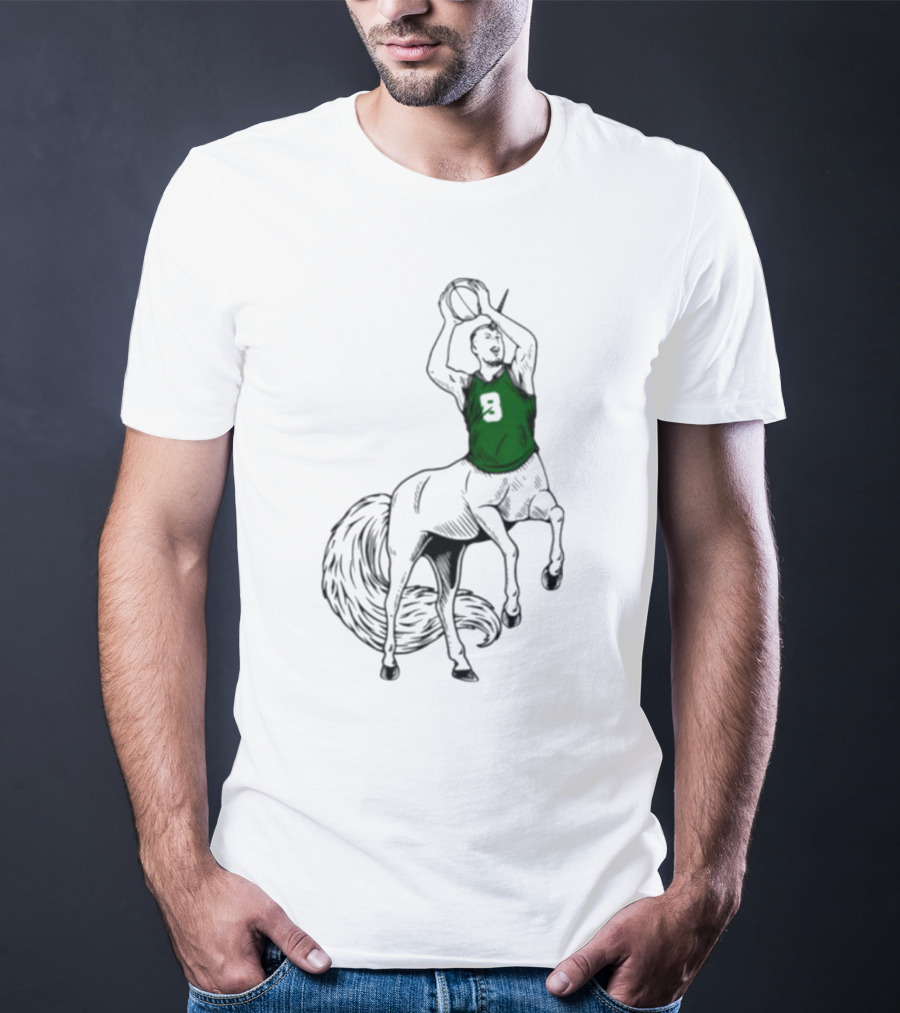 Kristaps Porzingis Unicorn Centaur Basketball Jumper 9 T-Shirt