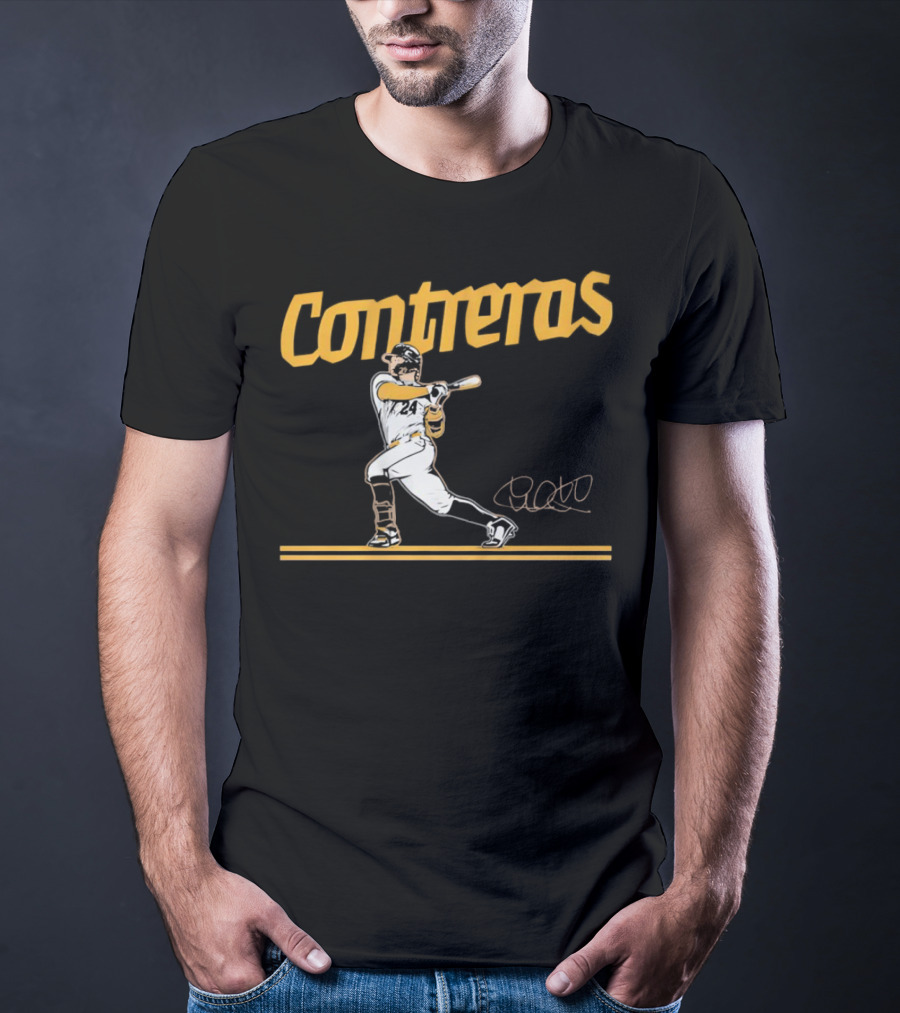 Contreras Milwaukee Brewers Slugger Swing Signature T-Shirt