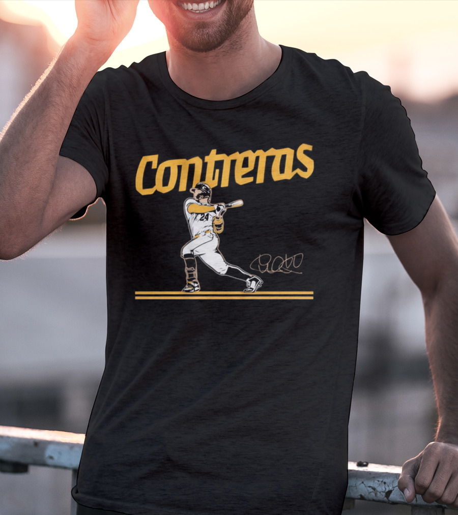 Contreras Milwaukee Brewers Slugger Swing Signature T-Shirt