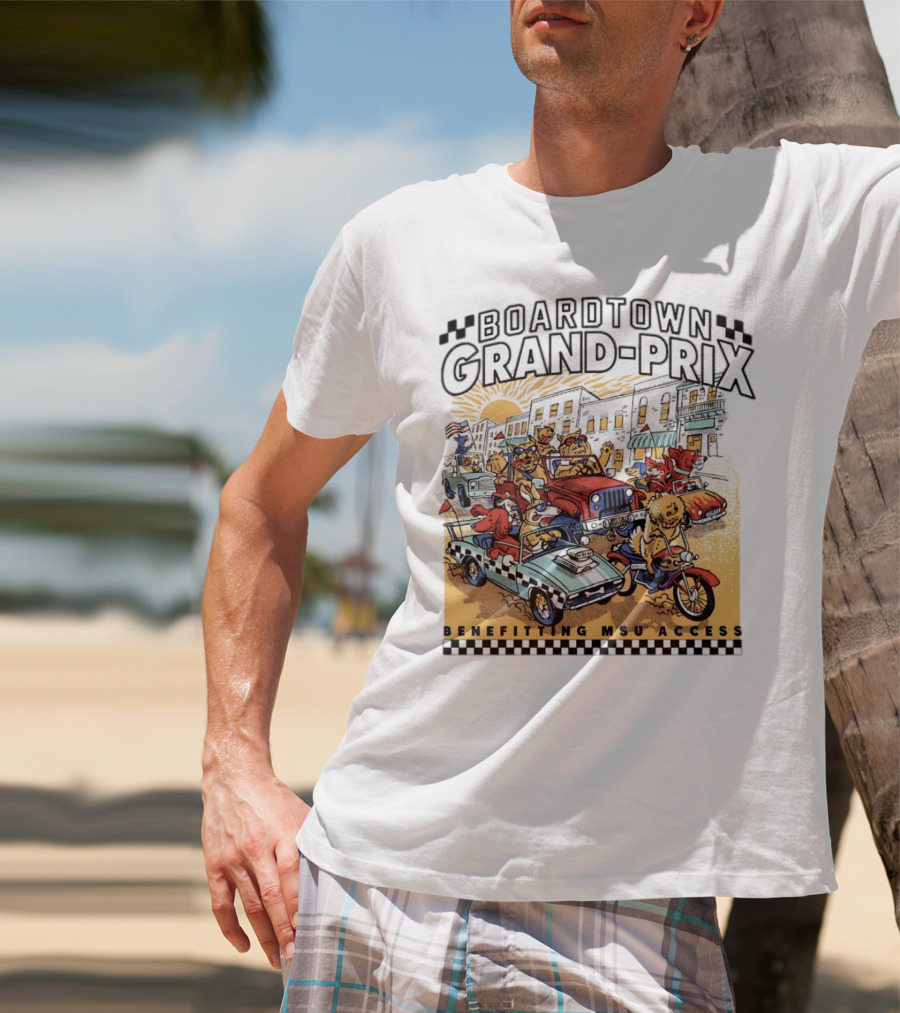Boardtown Grand-Prix Colorful Animal Parade Benefit MSU Access T-Shirt