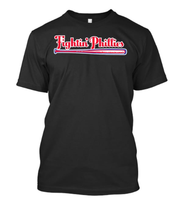 Fightin Phillies Baseball Bat Red Blue Stars T-Shirt