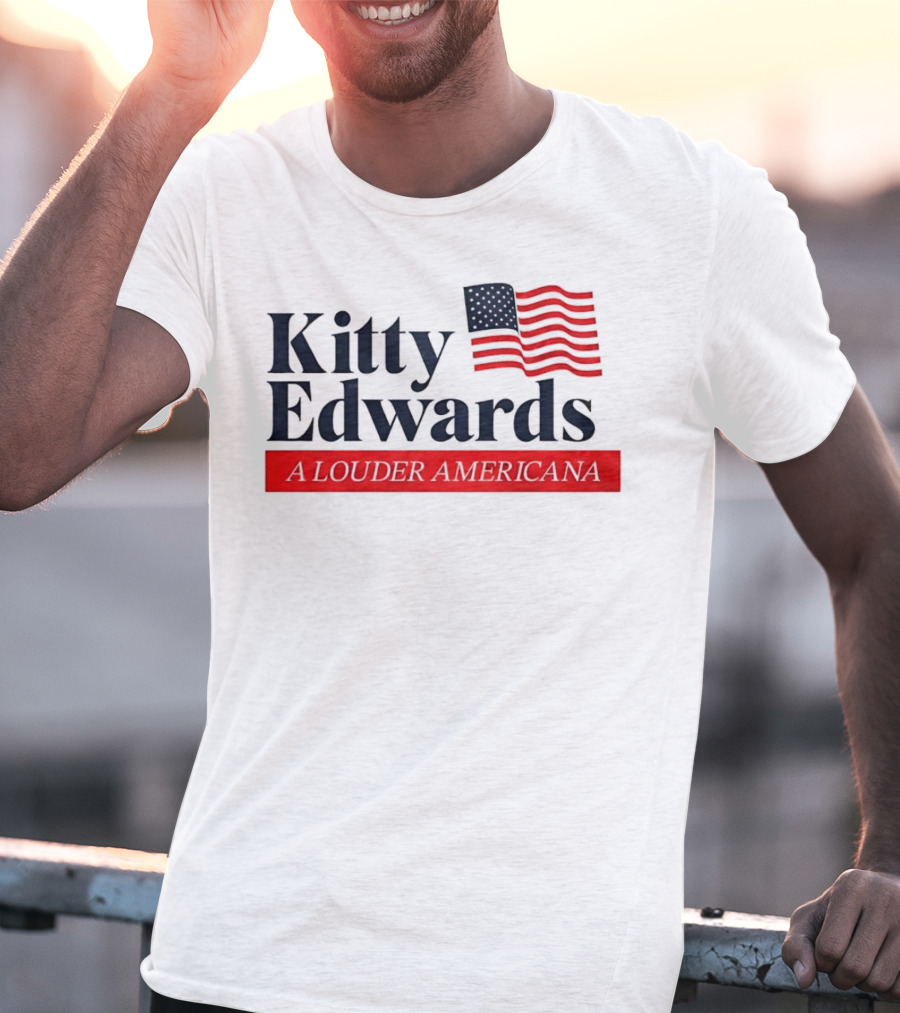 Kitty Edwards A Louder Americana American Flag T-Shirt