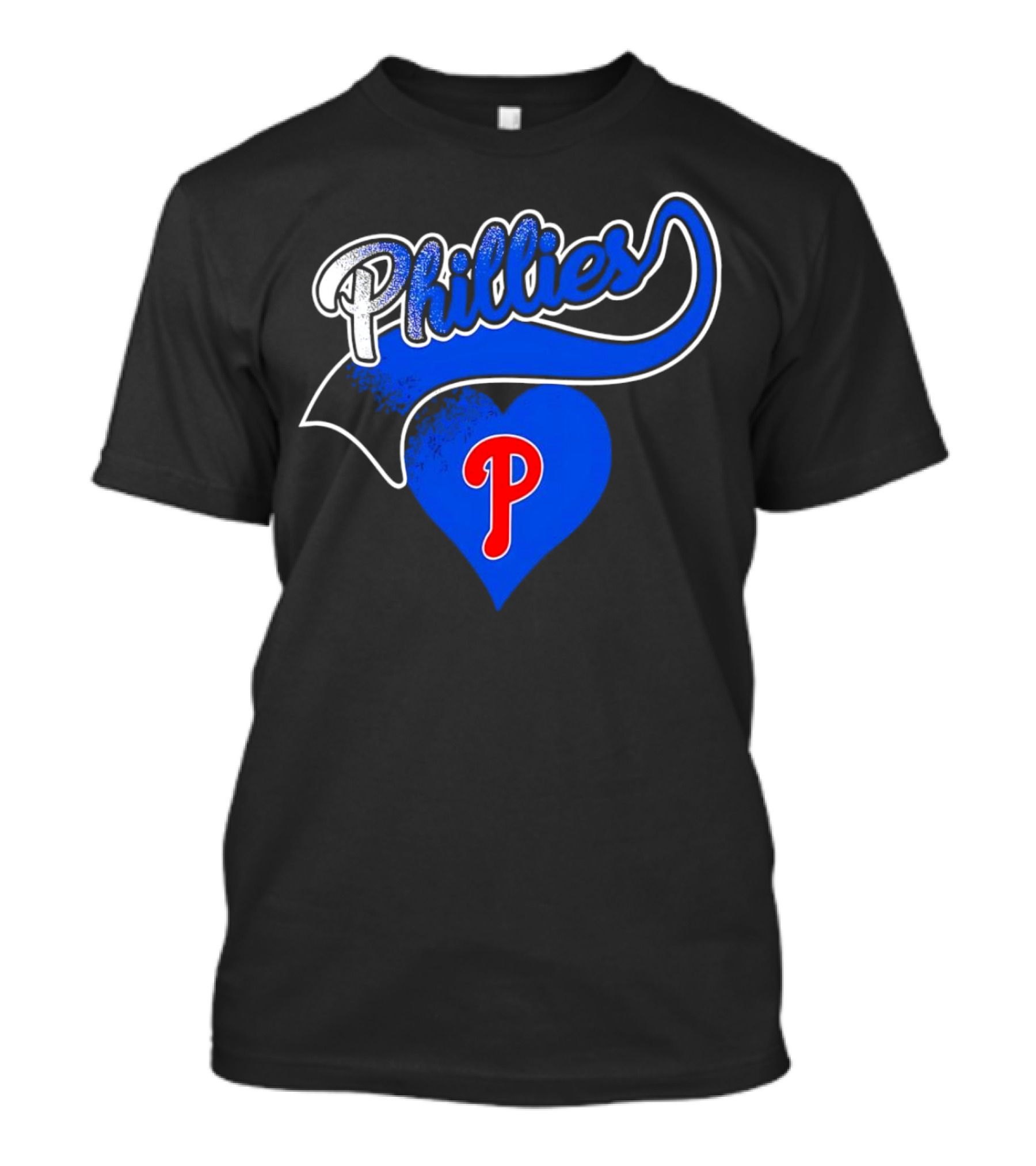 Phillies Heart Blue P Logo Baseball T-Shirt