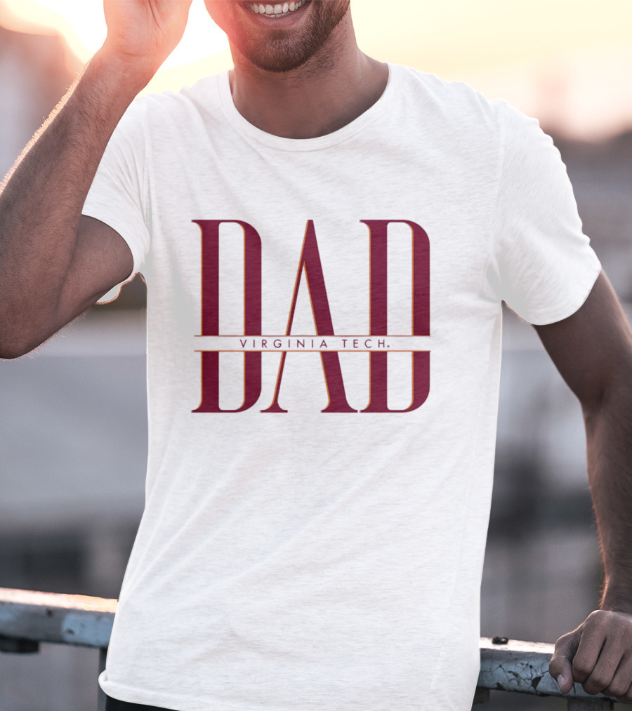 Virginia Tech Dad Bold Red Lettering T-Shirt