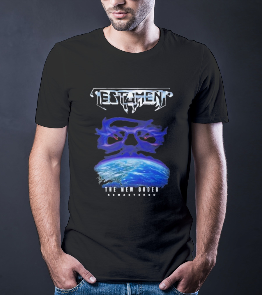 Testament The New Order Remastered Earth Skull T-Shirt