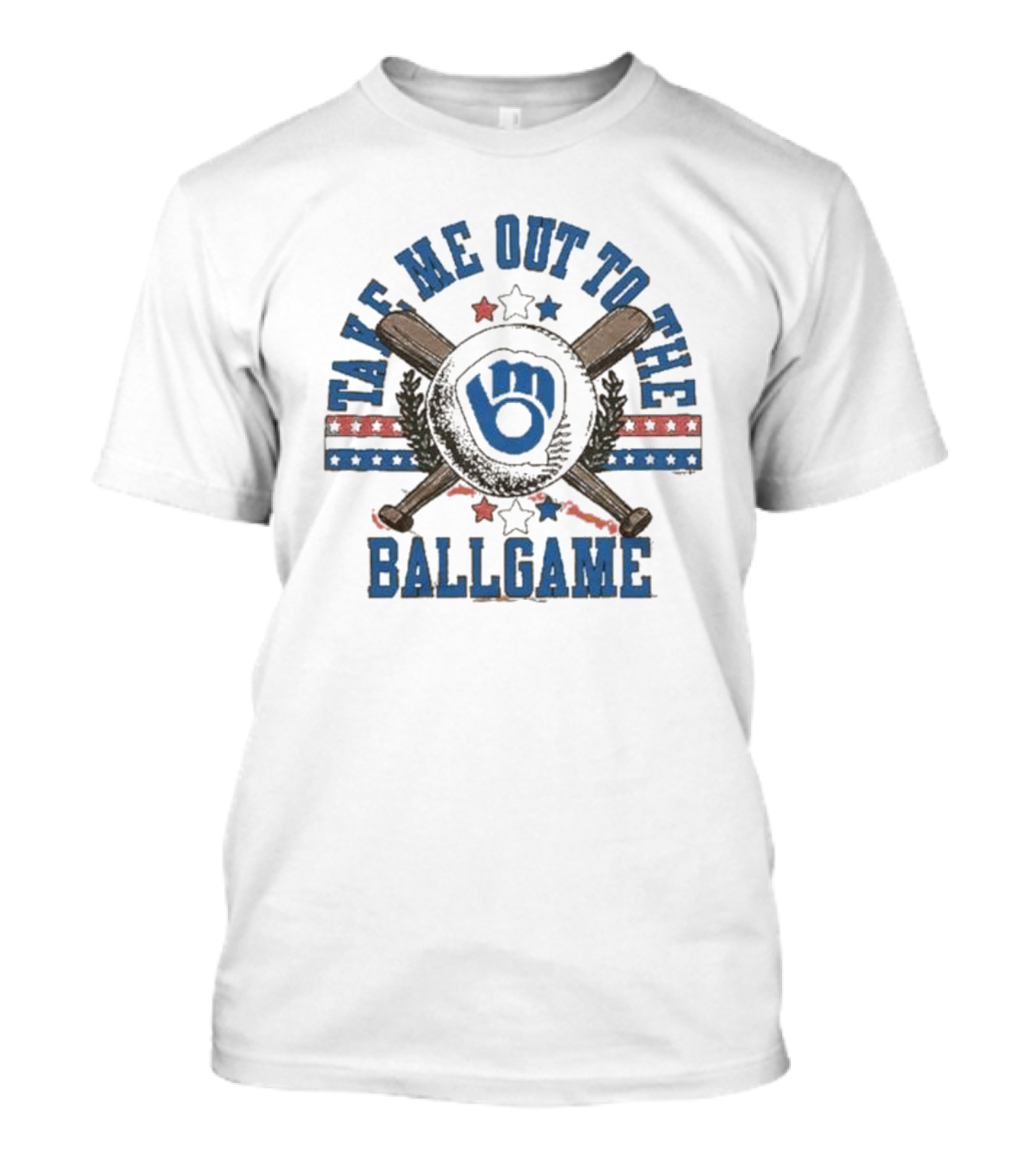 Milwaukee Brewers Take Me Out To The Ballgame Retro Baseball T-Shirt