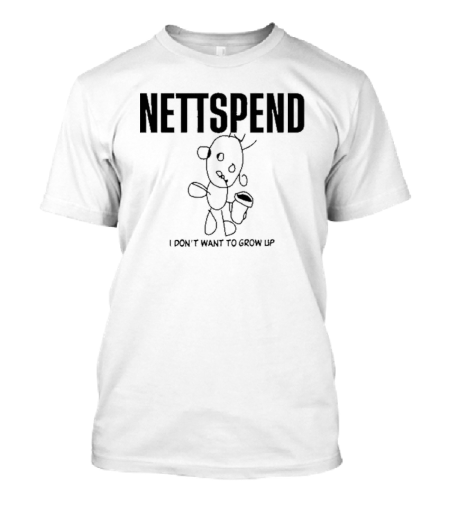 NETTSPEND I Don’t Want To Grow Up Sketch Figure With Cup T-Shirt
