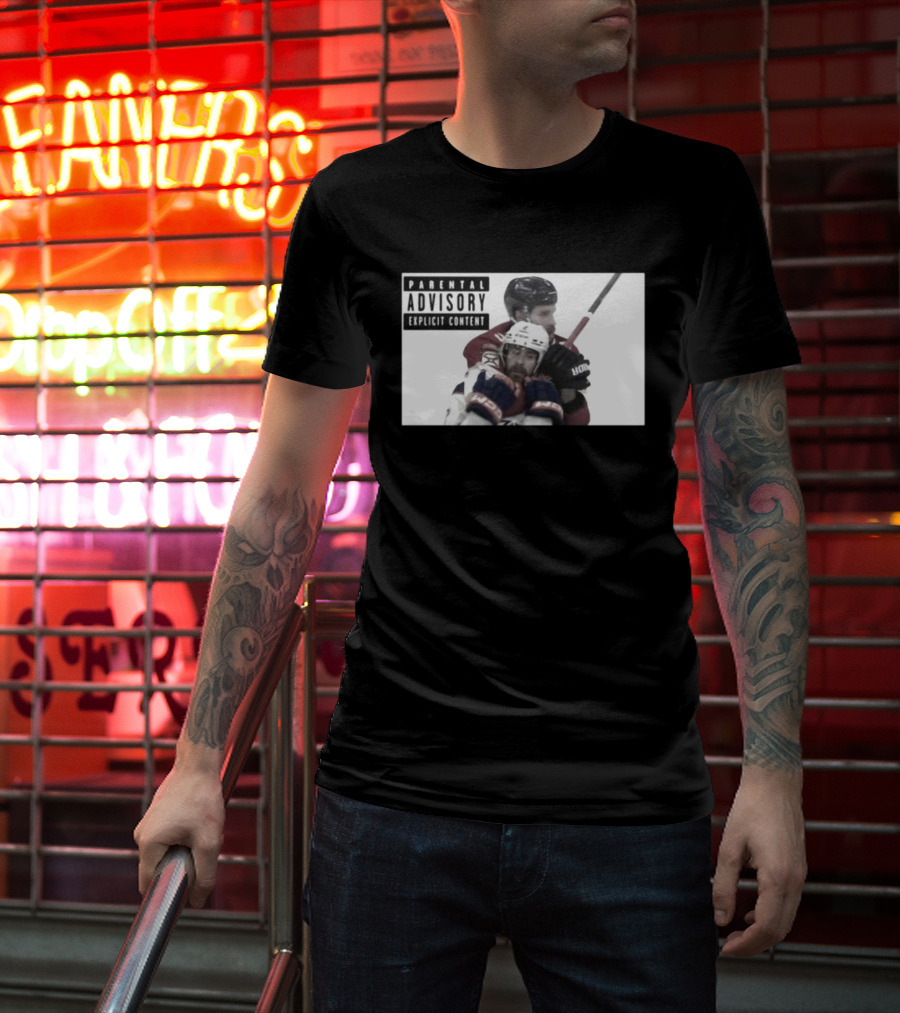 Parental Advisory Explicit Content Hockey Collision T-Shirt