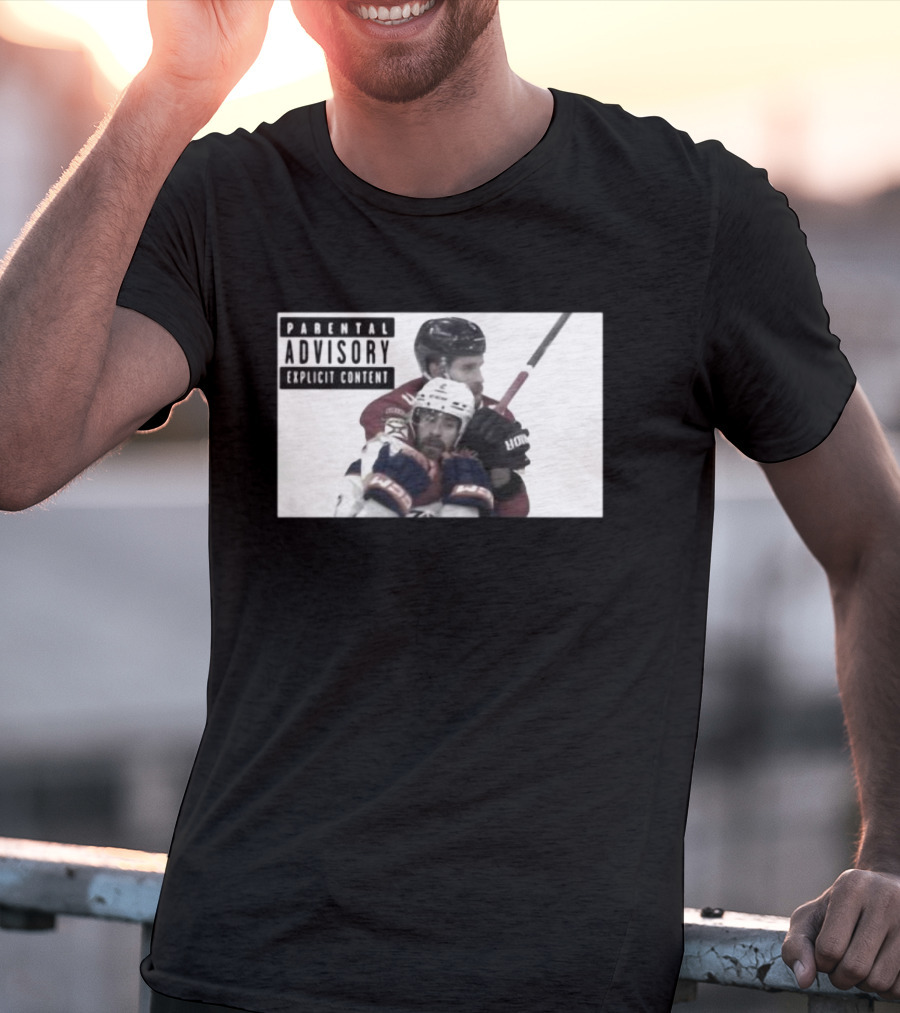 Parental Advisory Explicit Content Hockey Collision T-Shirt