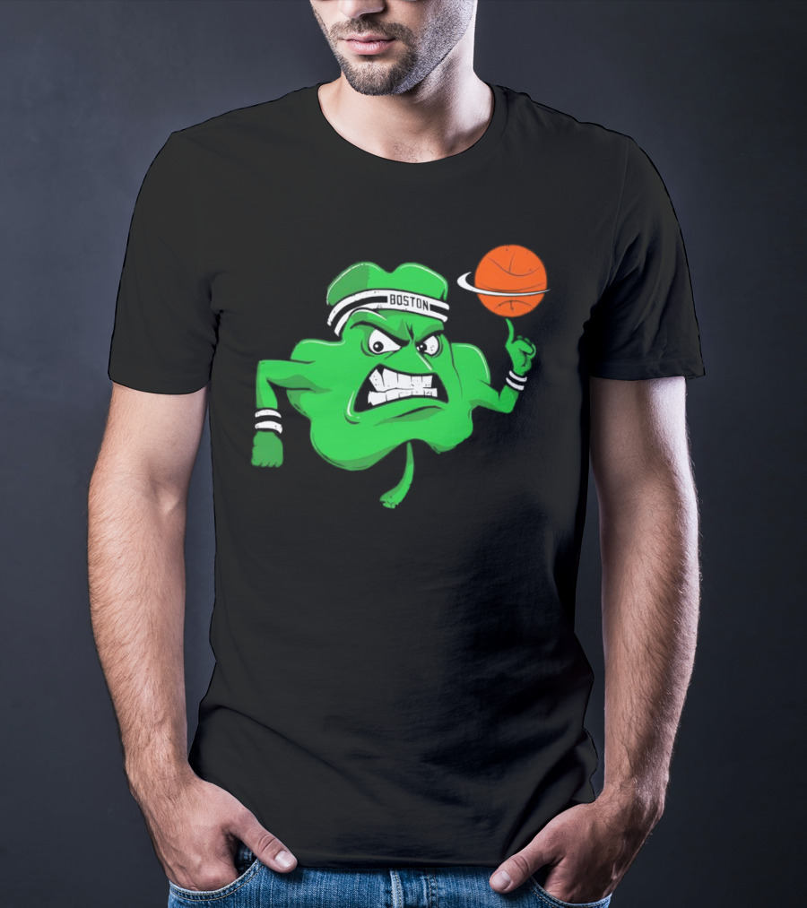 Boston Celtics Angry Clover Basketball T-Shirt