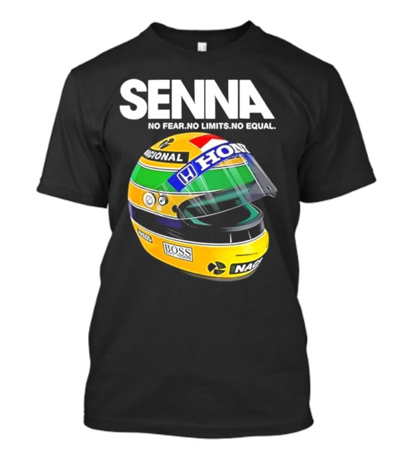 SENNA No Fear No Limits No Equal Honda Racing Helmet BOSS Nacional T-Shirt