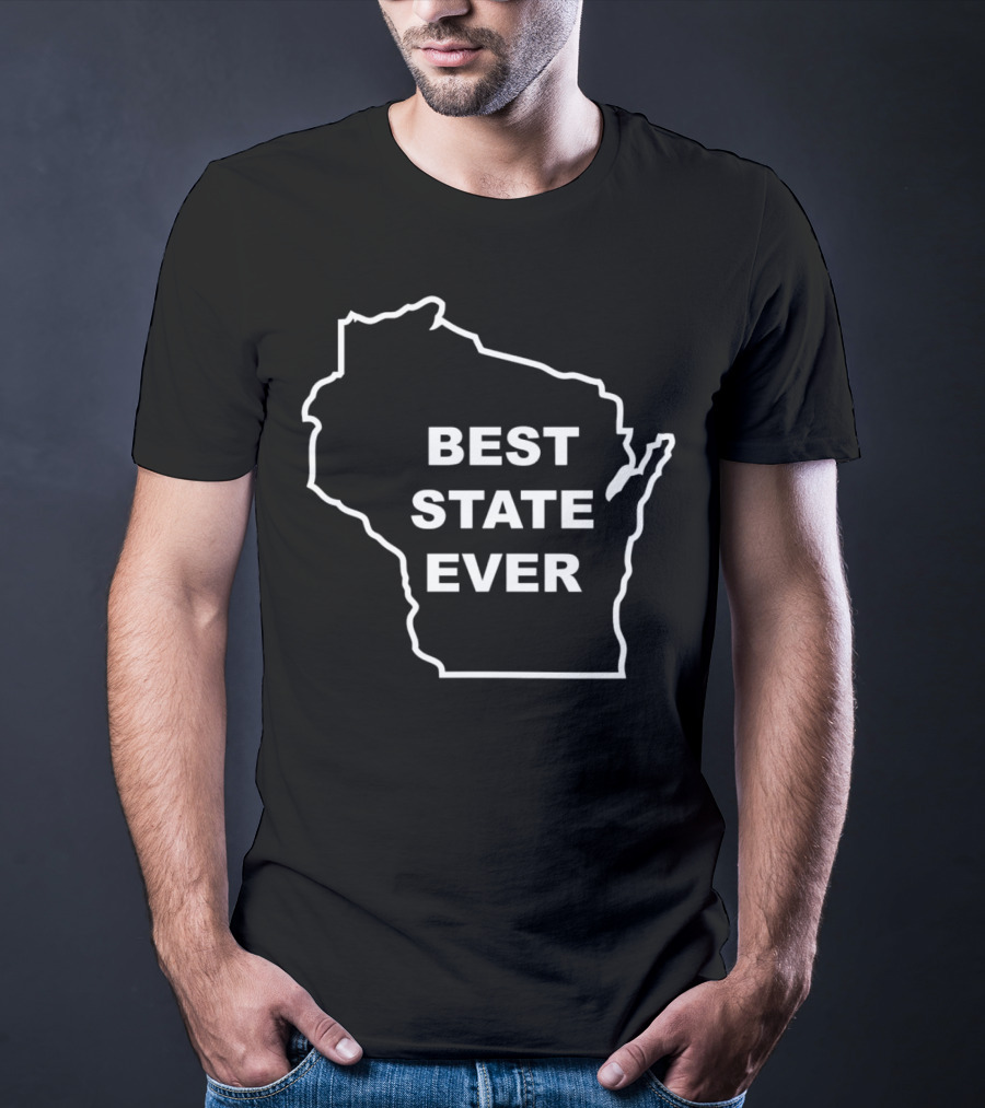 Wisconsin Best State Ever Outline T-Shirt