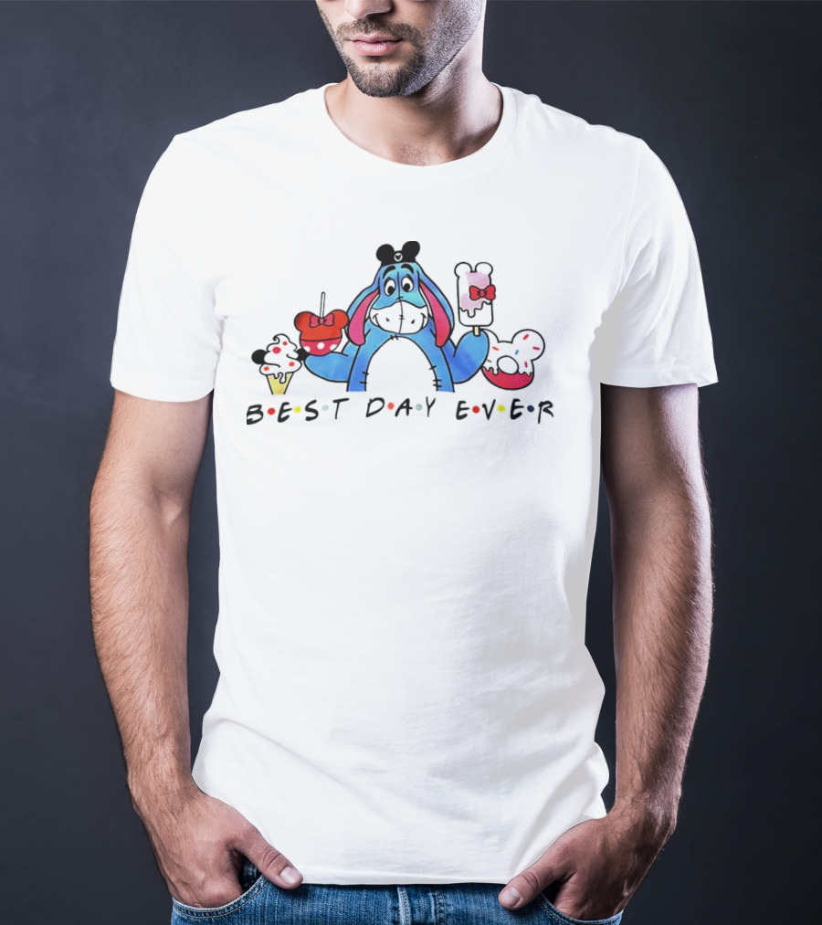 Eeyore Best Day Ever Disney Mouse Ears Cupcakes And Ice Cream T-Shirt