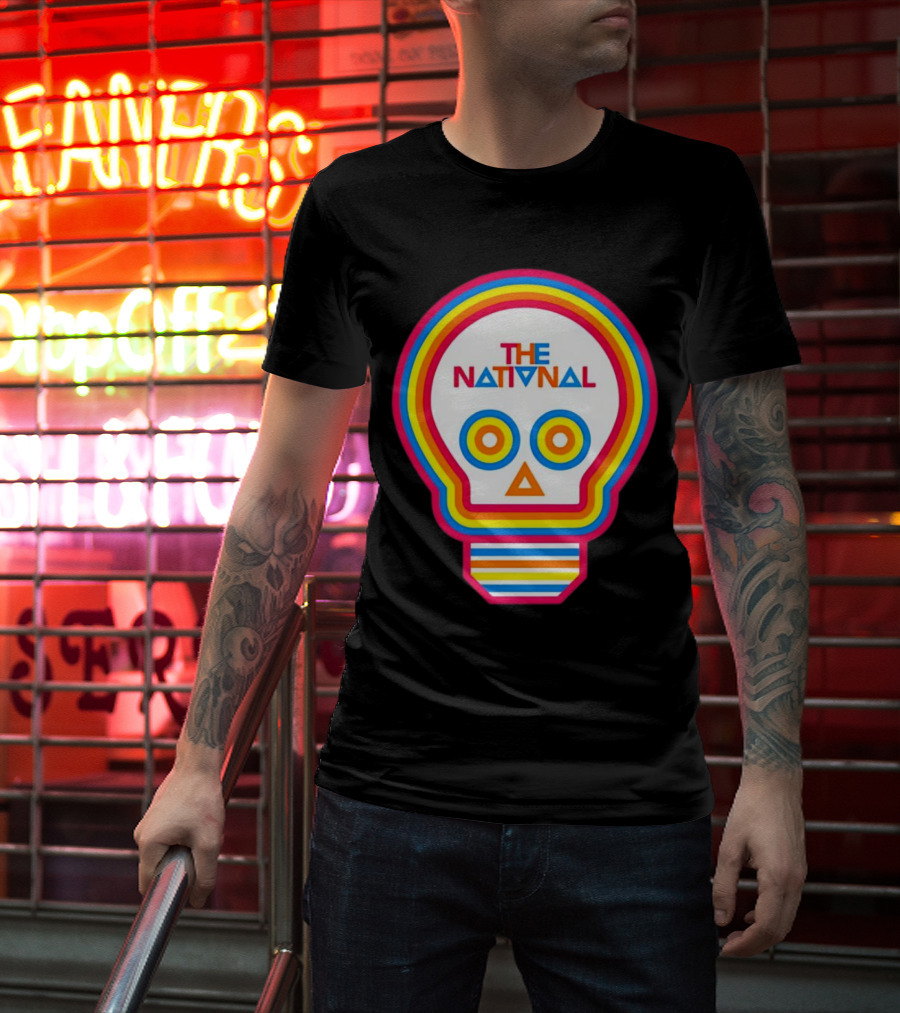 The National Lightbulb Skull Retro Rainbow T-Shirt