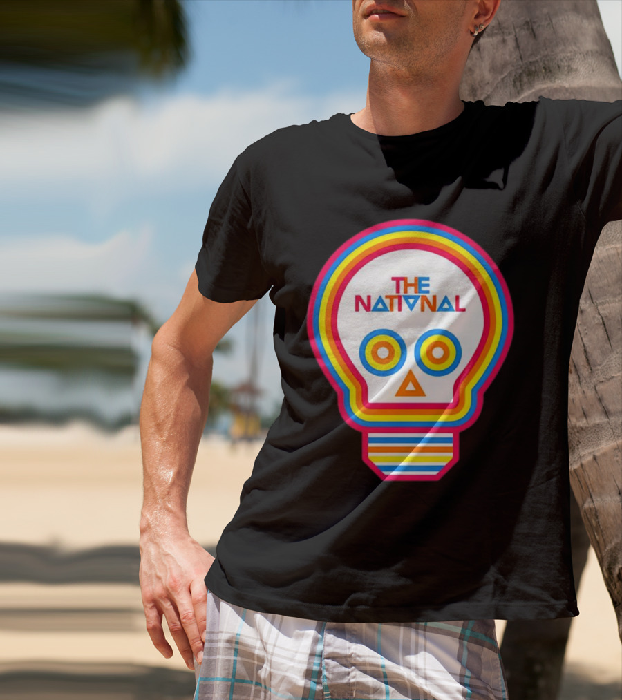 The National Lightbulb Skull Retro Rainbow T-Shirt