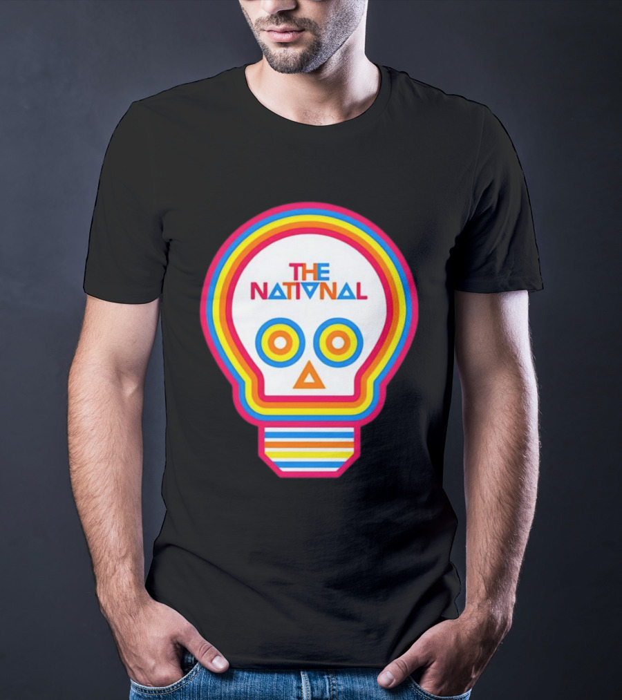 The National Lightbulb Skull Retro Rainbow T-Shirt