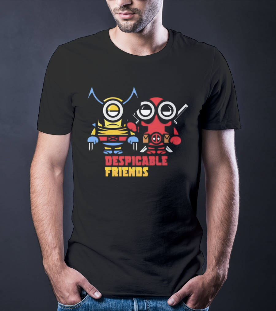 Despicable Friends Minions Wolverine And Deadpool T-Shirt