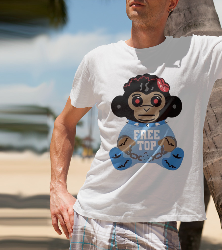 Never Broke Again Free Top Baby Monkey Character Chains T-Shirt