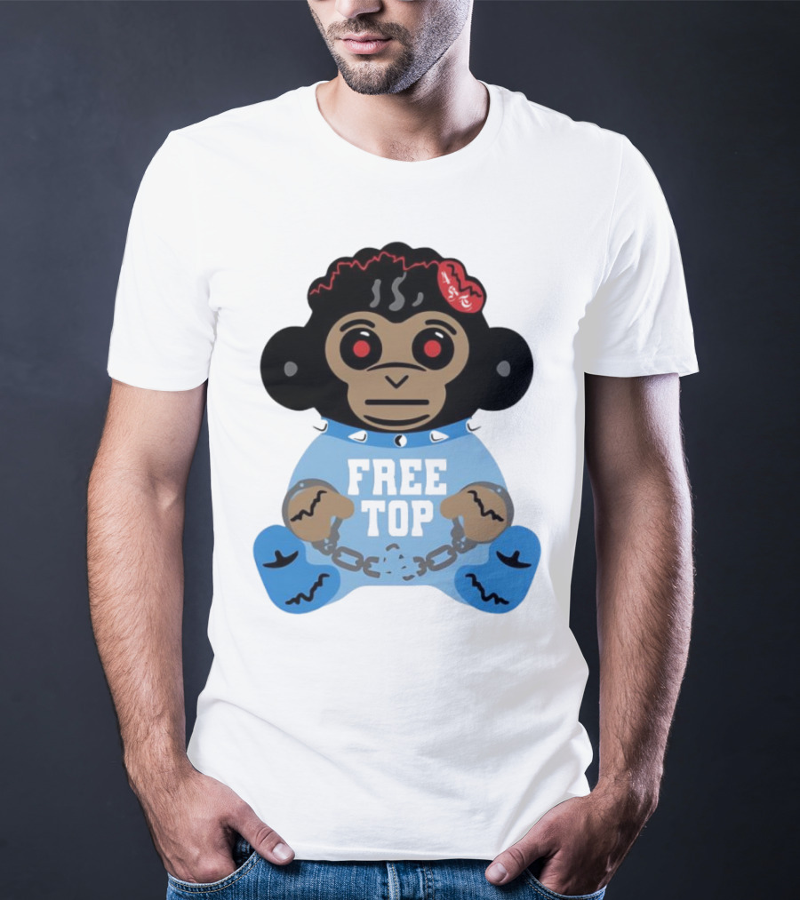 Never Broke Again Free Top Baby Monkey Character Chains T-Shirt