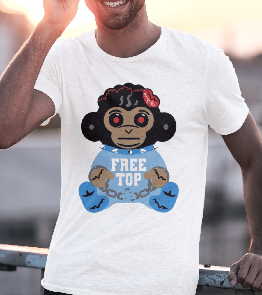 Never Broke Again Free Top Baby Monkey Character Chains T-Shirt