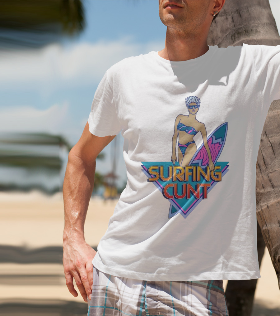 Surfing Cunt Retro Summer Vibes Surfer Girl Iconic T-Shirt