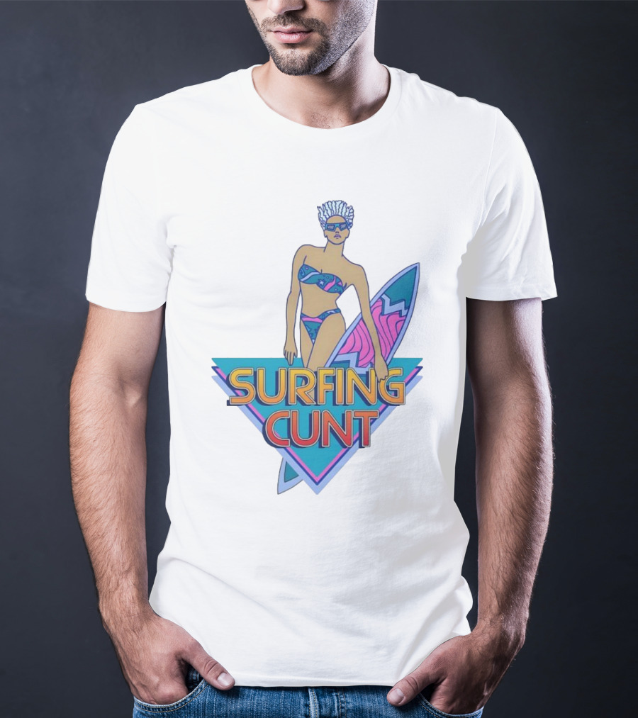 Surfing Cunt Retro Summer Vibes Surfer Girl Iconic T-Shirt