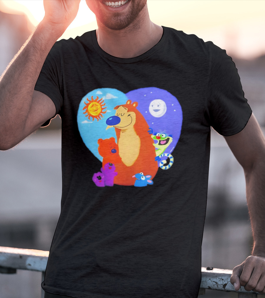 Bear In The Big Blue House Muppet History With Sun And Moon Characters T-Shirt