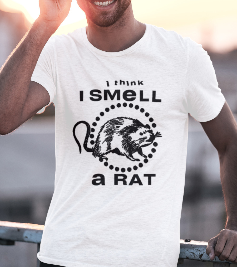 I Think I Smell A Rat Black Graphic Text With Rat T-Shirt