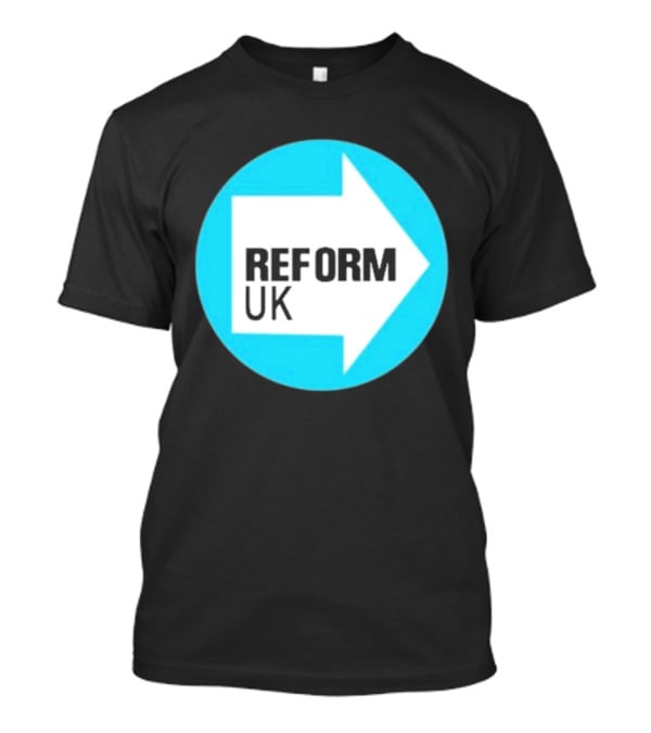 Reform UK Arrow Symbol Blue Circle T-Shirt
