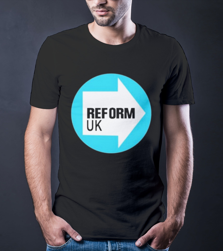 Reform UK Arrow Symbol Blue Circle T-Shirt