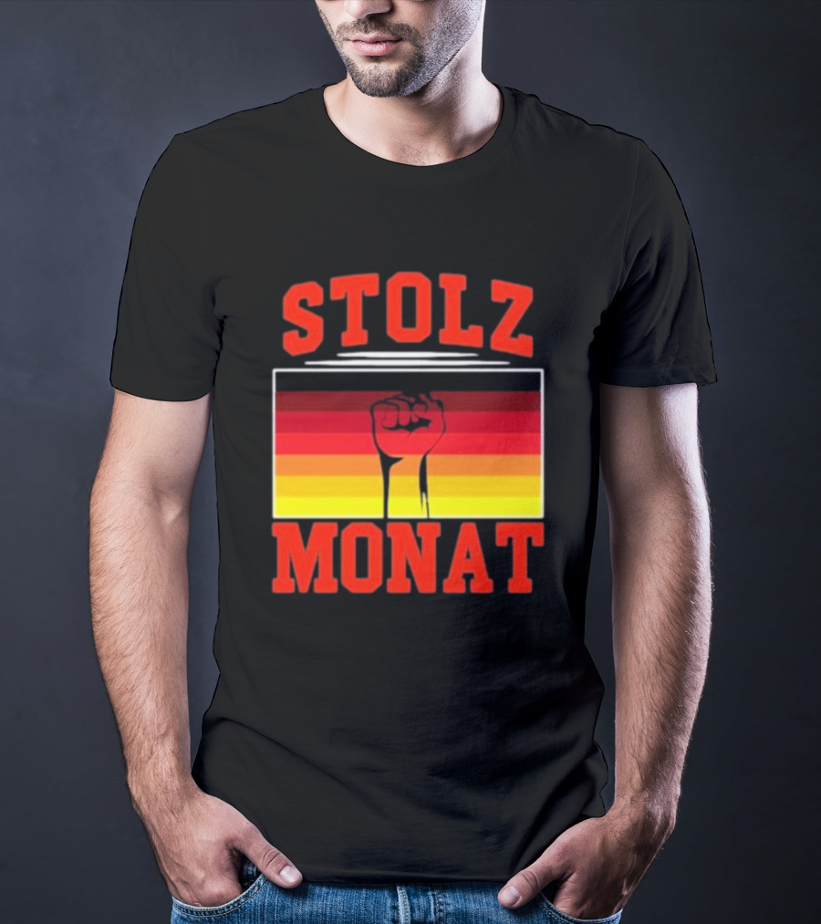 Stolz Monat Fist With German Flag Colors T-Shirt