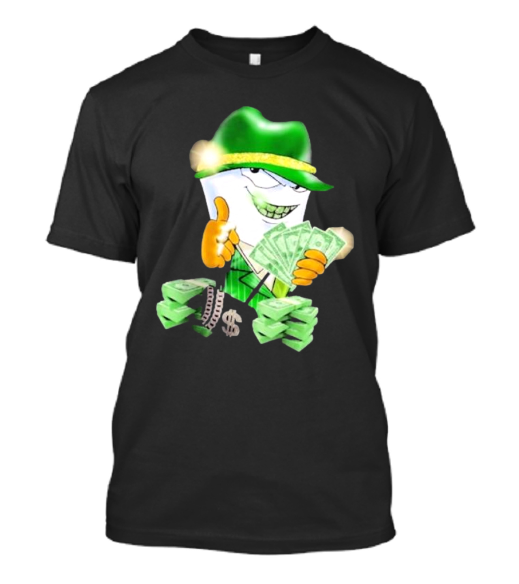 Thug Shake Money Master Shake With Cash And Green Hat T-Shirt
