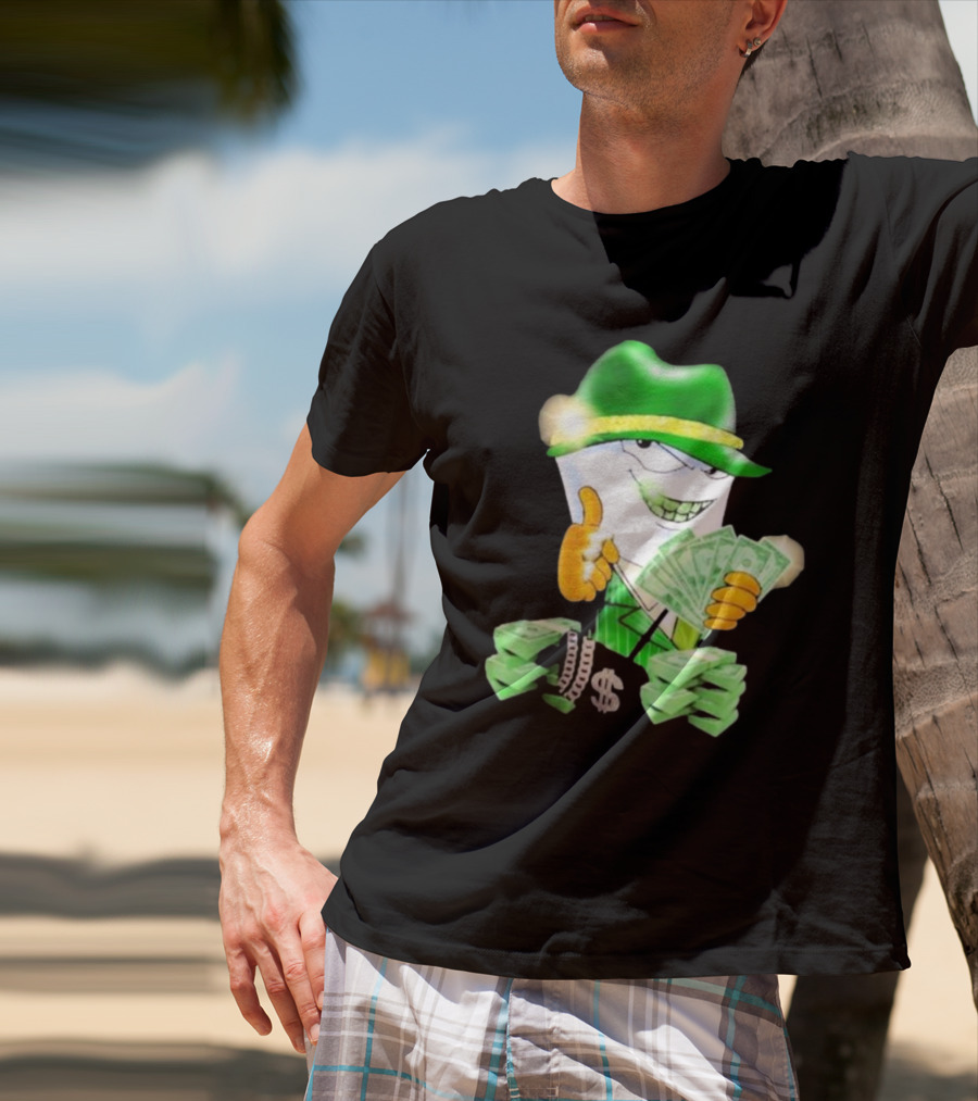 Thug Shake Money Master Shake With Cash And Green Hat T-Shirt