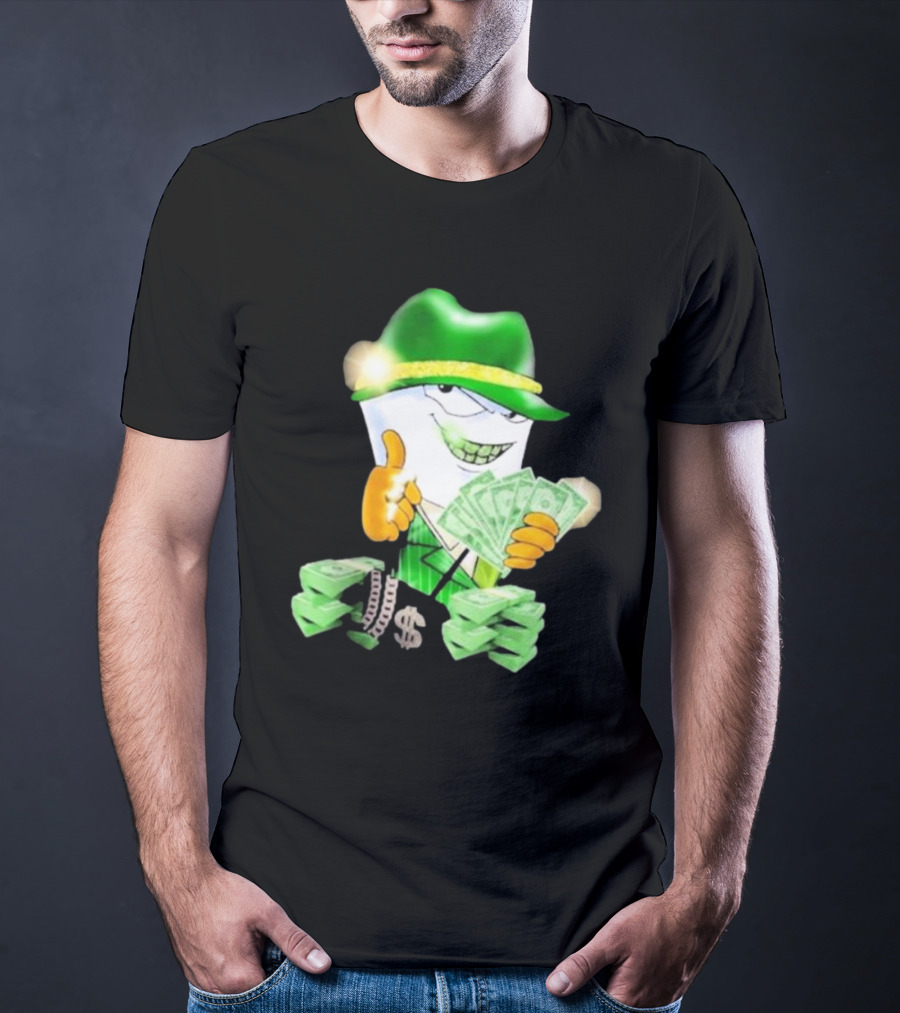 Thug Shake Money Master Shake With Cash And Green Hat T-Shirt
