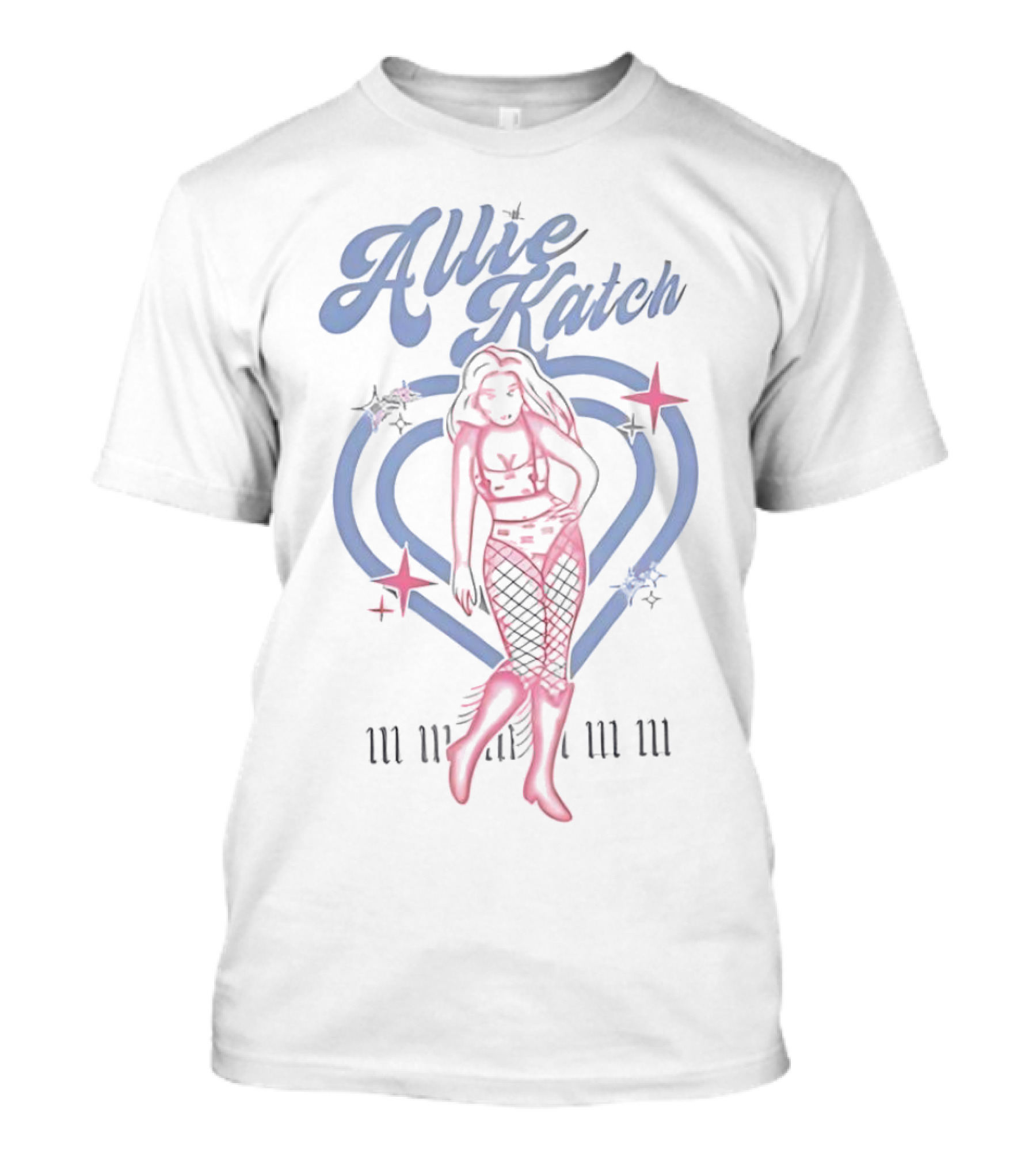 Allie Katch Wrestling Heart Silhouette With Star Accents T-Shirt