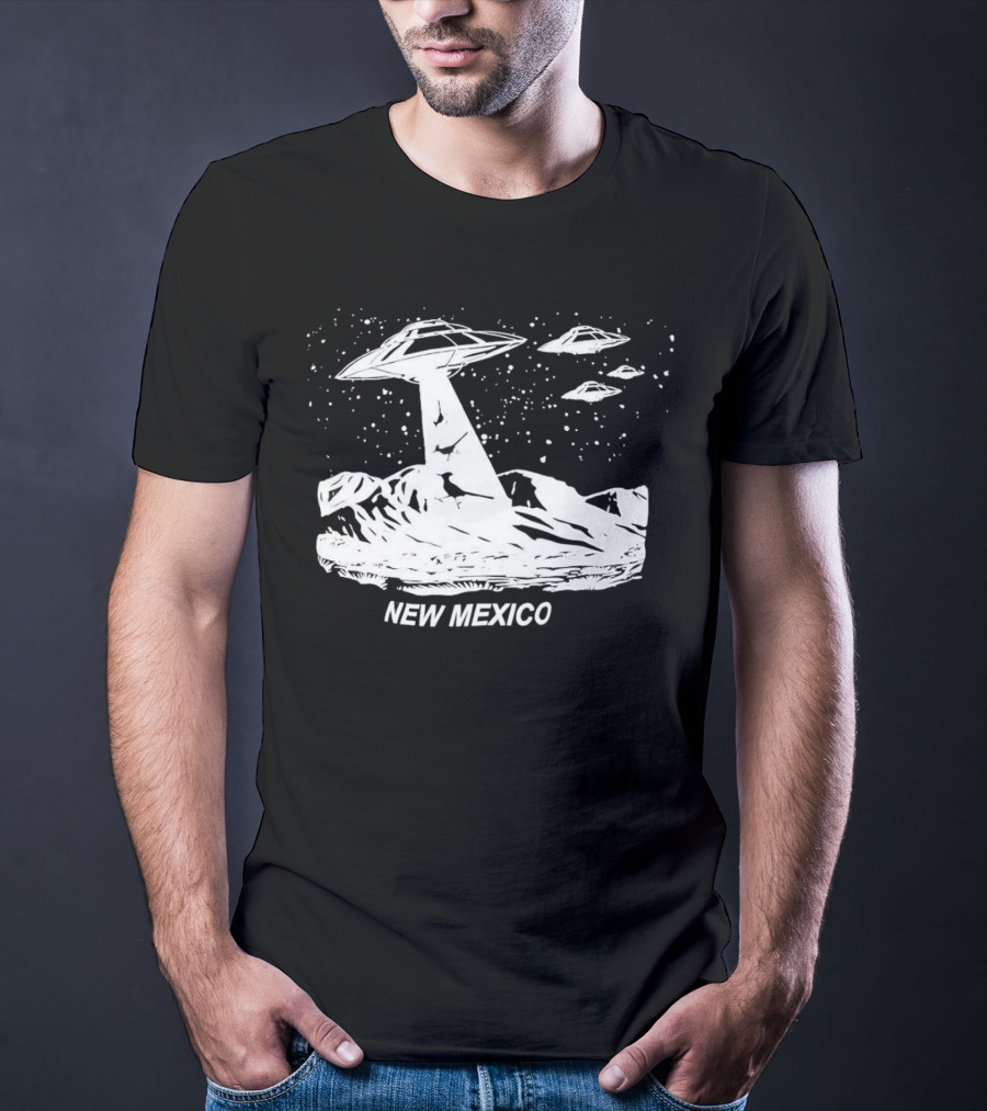 New Mexico UFOs And Aliens In Starry Sky Scene T-Shirt