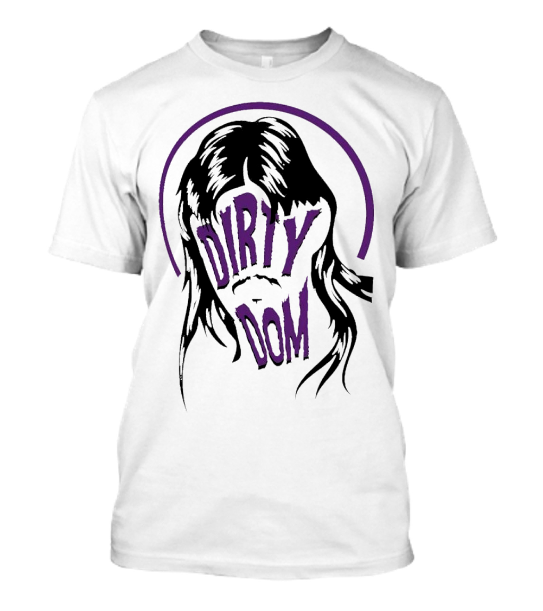 Dirty Dom Mullet Retro Style Black And Purple T-Shirt