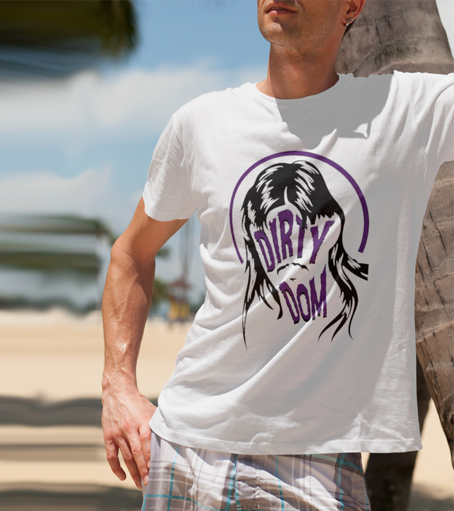 Dirty Dom Mullet Retro Style Black And Purple T-Shirt