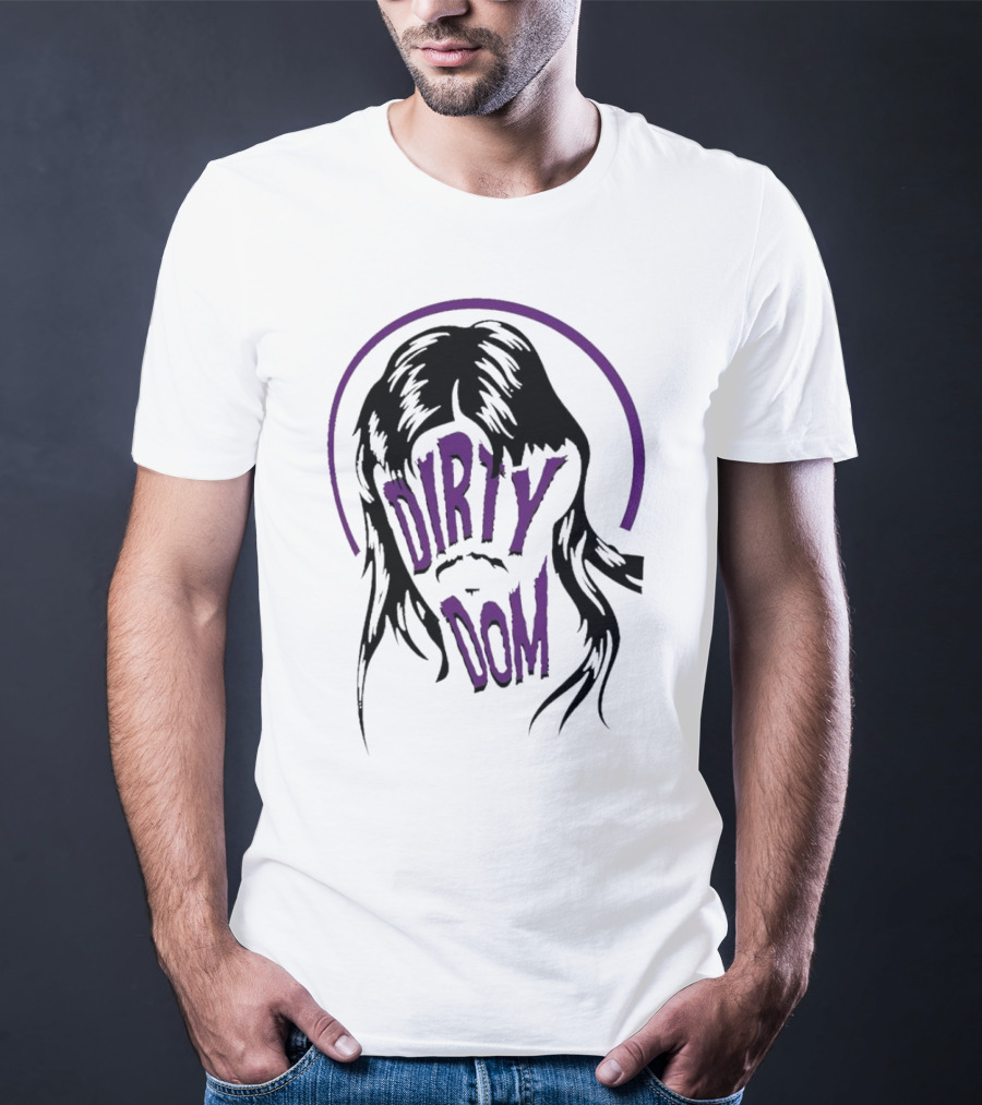 Dirty Dom Mullet Retro Style Black And Purple T-Shirt
