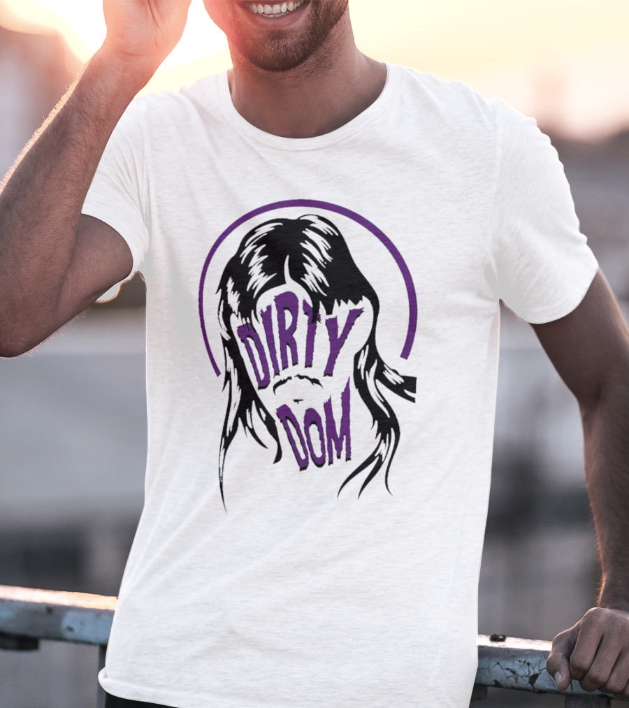 Dirty Dom Mullet Retro Style Black And Purple T-Shirt