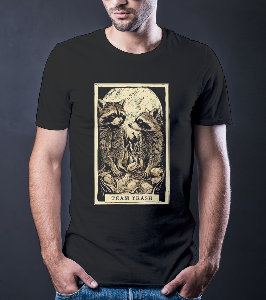 Raccoon Team Trash Tarot Card Moon T-Shirt