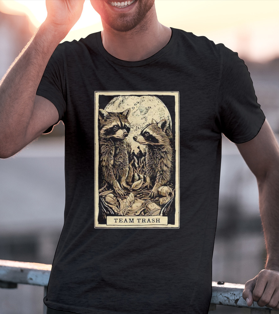 Raccoon Team Trash Tarot Card Moon T-Shirt